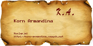 Korn Armandina névjegykártya